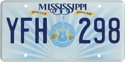 MS license plate YFH298