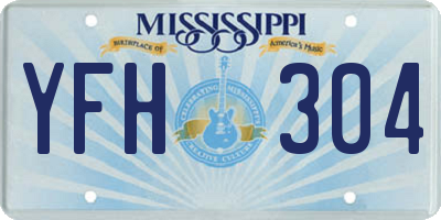 MS license plate YFH304