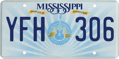 MS license plate YFH306