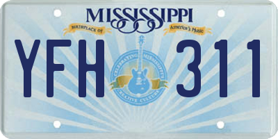MS license plate YFH311