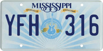 MS license plate YFH316