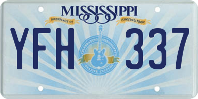 MS license plate YFH337