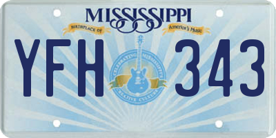 MS license plate YFH343