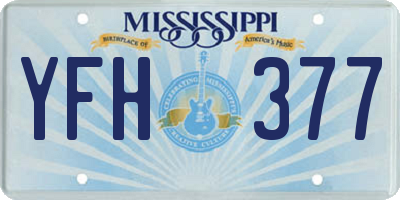 MS license plate YFH377