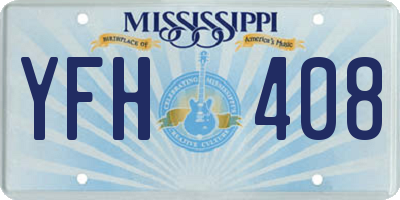 MS license plate YFH408