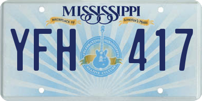 MS license plate YFH417