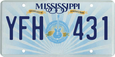 MS license plate YFH431