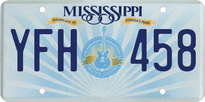MS license plate YFH458