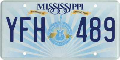 MS license plate YFH489
