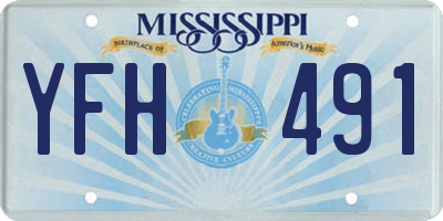 MS license plate YFH491