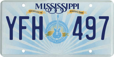 MS license plate YFH497