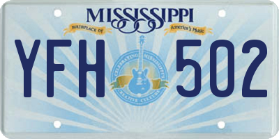 MS license plate YFH502