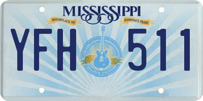 MS license plate YFH511