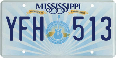 MS license plate YFH513