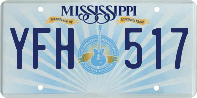 MS license plate YFH517