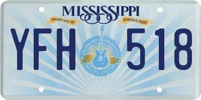 MS license plate YFH518