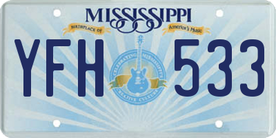 MS license plate YFH533
