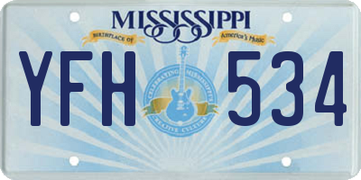 MS license plate YFH534