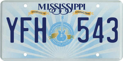 MS license plate YFH543