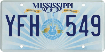 MS license plate YFH549