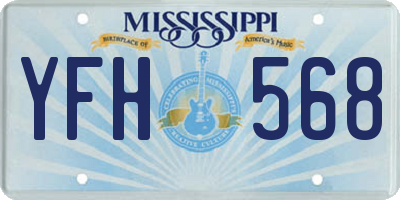 MS license plate YFH568