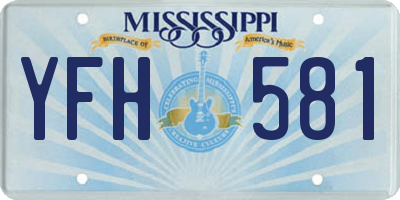 MS license plate YFH581