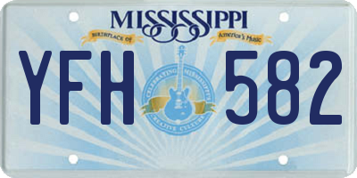 MS license plate YFH582