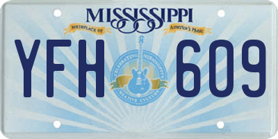MS license plate YFH609