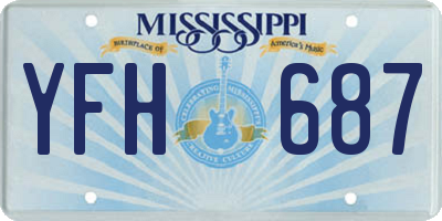 MS license plate YFH687
