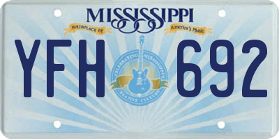 MS license plate YFH692