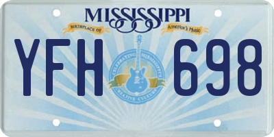 MS license plate YFH698