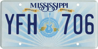 MS license plate YFH706