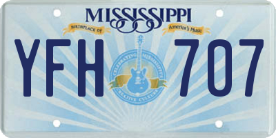 MS license plate YFH707