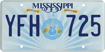 MS license plate YFH725