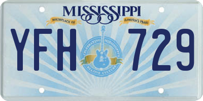 MS license plate YFH729