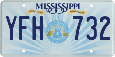 MS license plate YFH732