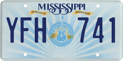 MS license plate YFH741