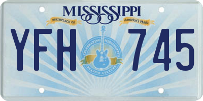 MS license plate YFH745