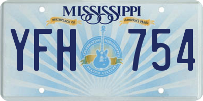 MS license plate YFH754