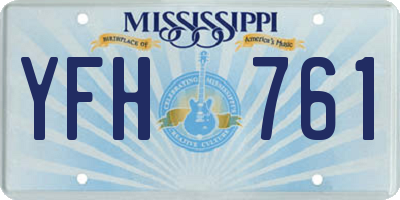 MS license plate YFH761