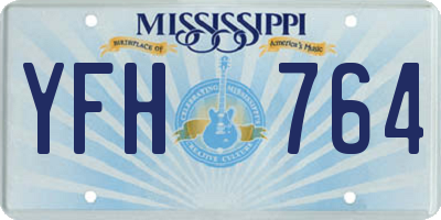MS license plate YFH764