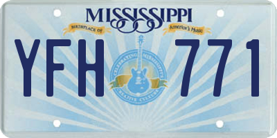 MS license plate YFH771