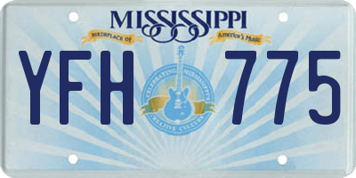 MS license plate YFH775