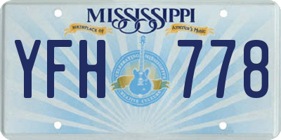 MS license plate YFH778