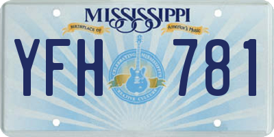 MS license plate YFH781