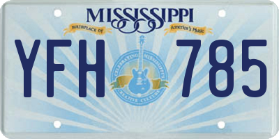 MS license plate YFH785