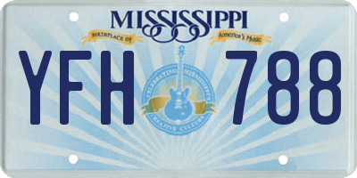 MS license plate YFH788