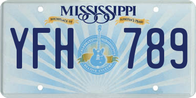 MS license plate YFH789