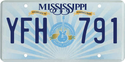 MS license plate YFH791