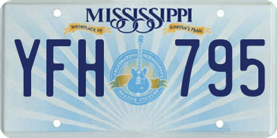 MS license plate YFH795